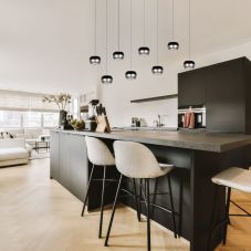 TRIO SELECT 344410807 ORBIT závěsné svítidlo SMD LED 8x8W/8x960lm 2300+3000+4000K černá, nikl matný, schwitchdimmer