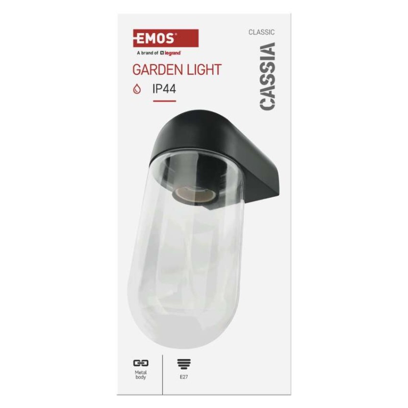 EMOS ZGG010P CASSIA venkovní nástěnné svítidlo E27 126 × 95 × 222  IP44 antracit