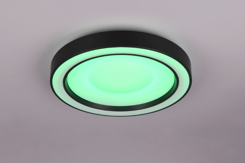 TRIO Reality R65091432 ARCO stropné svietidlo D400mm SMD LED 22W/2500lm 2700 - 6000K čierna matná, diaľkový ovládač