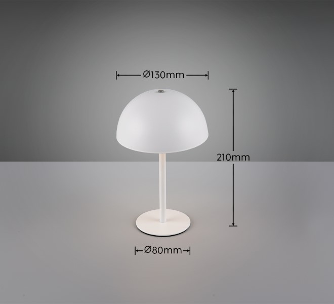 TRIO Reality R54891131 MUNOZ dotyková stolná lampička v210mm SMD LED 1,3W/120lm 3000K biela matná