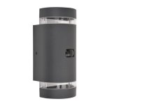 LUTEC 5604014118 FOCUS exteriérové nástenné svietidlo so senzorom 2xGU10 IP44 tmavošedá