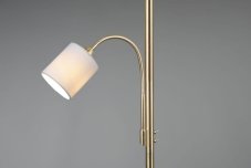 TRIO 403900208 HOTEL stojací lampa 1xE27, 1xE14 matná mosaz, krémová bílá