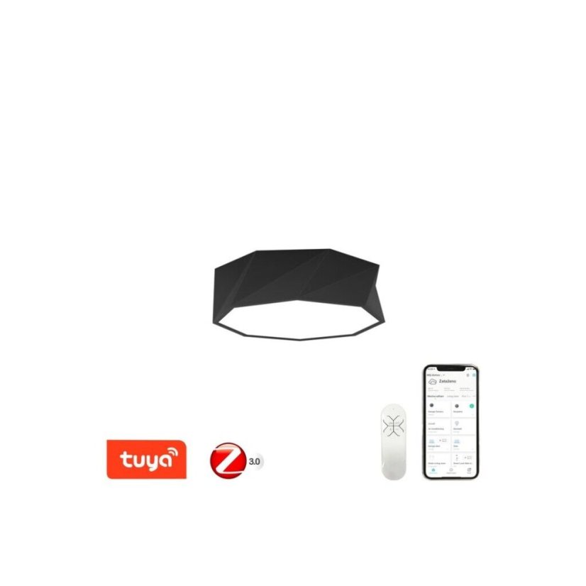 Immax 07130-B40 NEO DIAMANTE stropní svítidlo LED D400mm 31W/1850lm 2700-6500K matná černá, dálkové ovládání