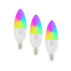 Immax 07716C NEO žárovka LED E14 6W/470lm 2700-6500K RGB, bílá, 3-set, svíčka