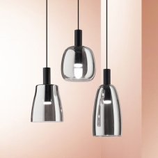Ideal Lux 275543 COCO-2 závesné svietidlo LED D140mm 7W/660lm 3000K čierna, dymová