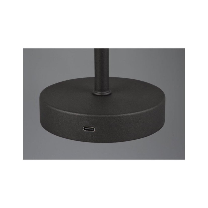 TRIO Reality R59151132 JEFF dotyková stolní lampička SMD LED V300mm 1,5W/120lm 3000K černá matná, nabíjecí baterie