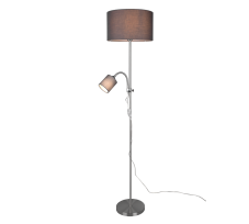TRIO R40192007 OWEN stojacia lampa 1xE27, 1xE14 matný nikel, šedá