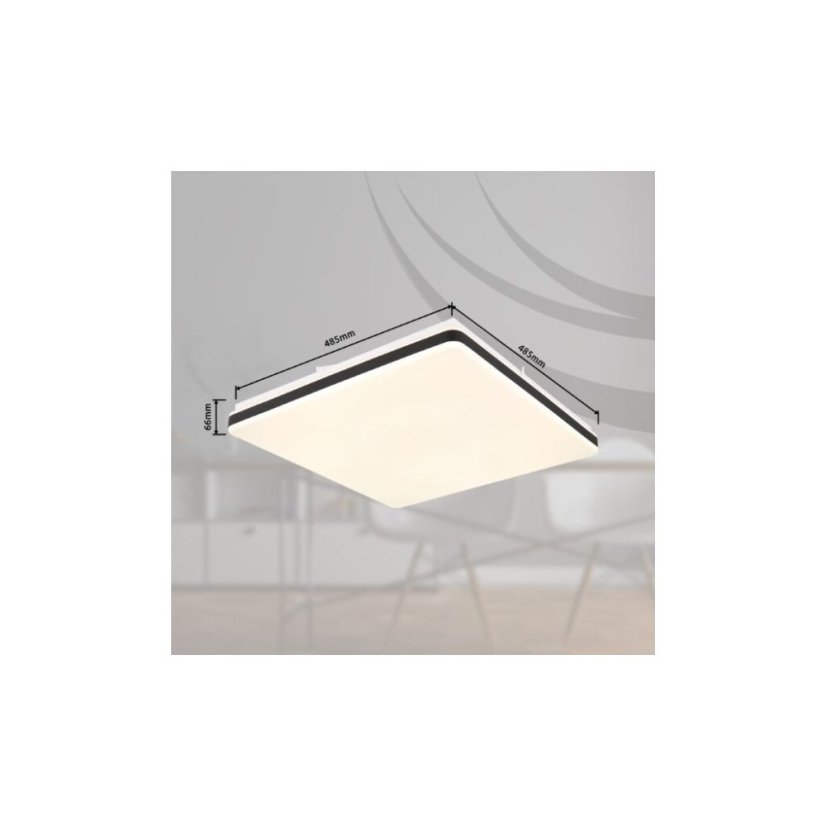 GLOBO SMART LIGHT 48025OBSH ULLY stropné svietidlo LED 485x485mm 24W/1400lm 2700-6500K biela, čierna, diaľkový ovládač