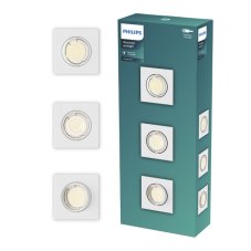 Zapuštěné svítidlo GU10 biela IP20 PHILIPS Peridot 8721103037015 balení 3 ks