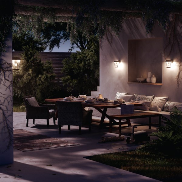 Philips 8720169351455 Sunera venkovní nástěnné svítidlo 1xE27 IP44 černá