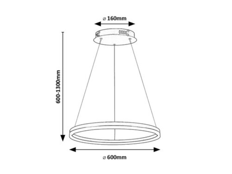 RABALUX 72301 Isaure závesné svietidlo D600mm LED 35W/2200lm 3000+4000+6500K čierna, biela