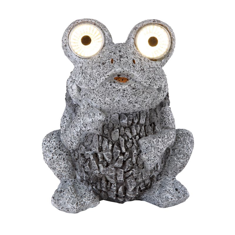 33203 GLOBO Exteriérové ​​solární LED svítidlo zahradní dekorace Žába, 2x 0,06W 2700K IP44 šedá
