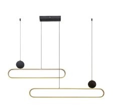 RABALUX 72268 Circado závesné svietidlo LED 48W/2550lm 3000K čierna/ zlatá, biela