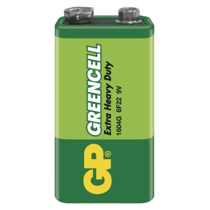 B1250 Baterie GP GREENCELL 9V 6F22 blok zink - chloridová, 1ks