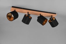 TRIO Reality R81334030 TOMMY stropní bodové svítidlo/spot 4xE14 černá, imitace dřeva