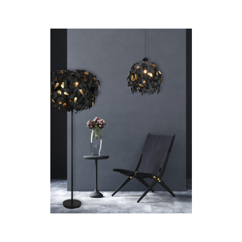 TRIO Reality R10464032 LEAVY závesné svietidlo D700mm 4xE14 čierna matná