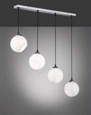 TRIO reality R30074001 Clooney Závěsné svítidlo 900mm E27 4X42W Chromová, bílá