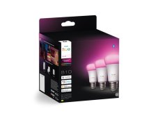 8720169364424 Philips Hue White and color Ambiance LED žárovka E27 6W/810lm 1000-20000K+RGB bílá 3-set