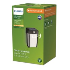 Philips 8720169265486 Outdoor solar Shroud solární nástěnné svítidlo se senzorem PIR LED 2,3W 250/25lm 2700K IP44 černá, bílá
