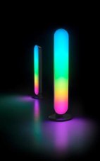 TRIO Reality R55382102 GAME stolní lampička SMD LED V280mm 2x2,5W RGB černá, stmívatelné, dálkový ovladač