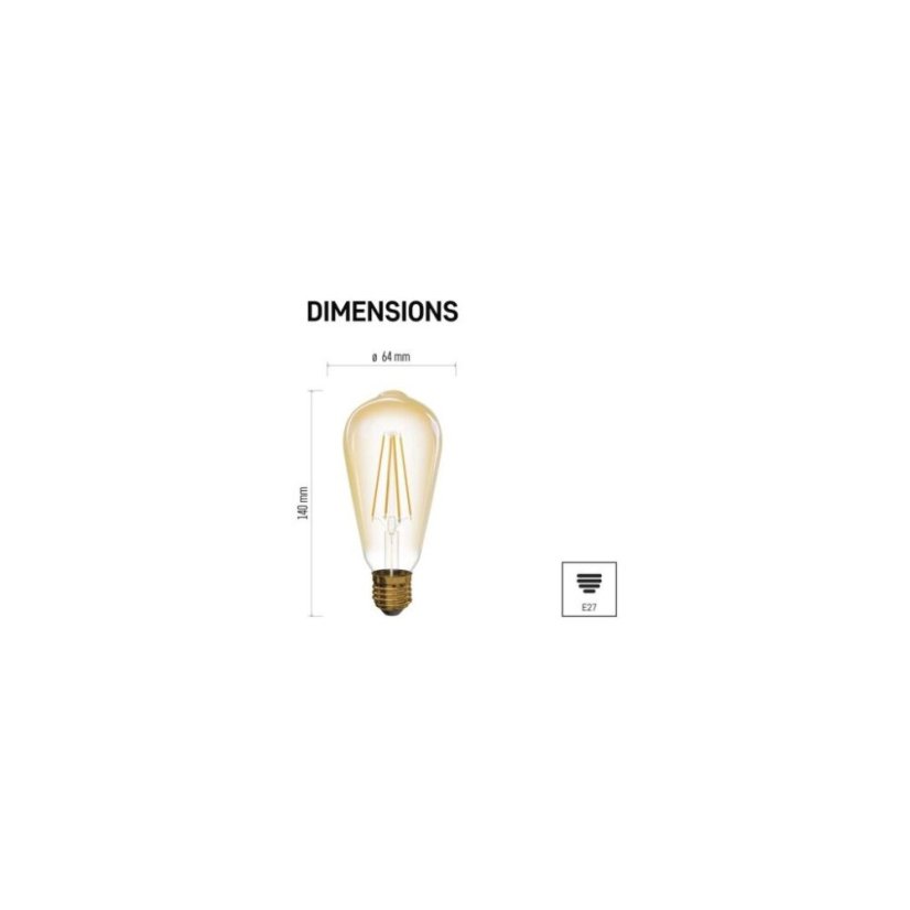 Emos LED žiarovka E27 Z74302 Vintage 4W 470lm 2200K ST64 teplá biela