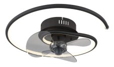 GLOBO 03660 KOREN stropní ventilátor se světlem D450mm LED 30W 3370/1660lm 2700-6500K černá, kouřová, časovač, dálkový ovladač