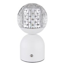 GLOBO 21007W JULSY dotyková stolná lampička V200mm LED 2,5W/173lm 2700+4000+6500K matná biela, priehľadná, vrátane CR18650 1800mAh 3,7V, USB kábel
