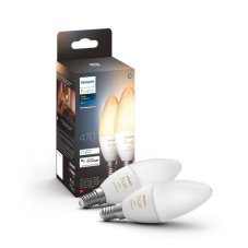 Philips Hue White Ambiance 8719514356733 LED žárovka E14 4W/470lm svíčka 2200-6500K bluetooth 2-set