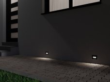 LED2 2390753 WALK II zápustné orientační svítidlo LED 81x105mm 5W/300lm 3000-4000-6000K IP66 černá