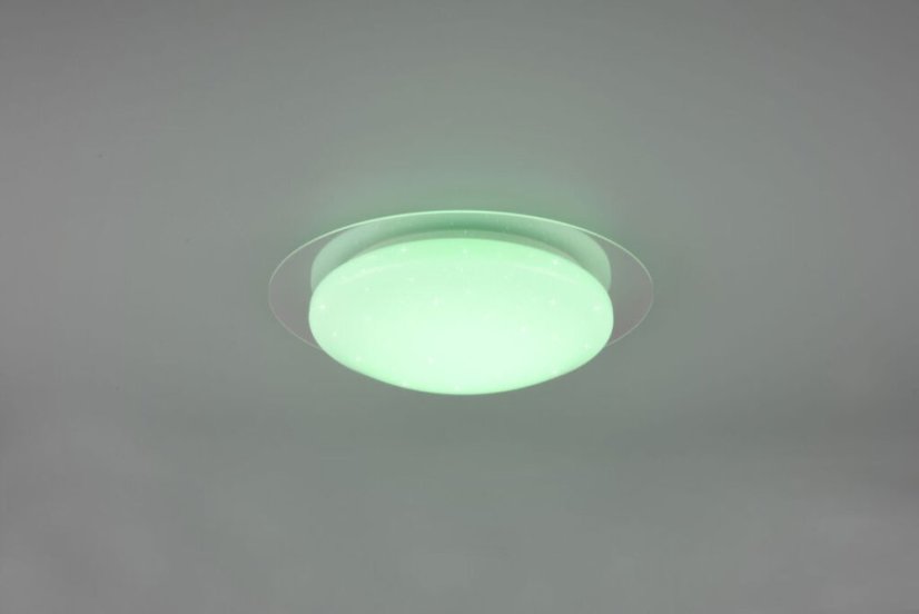 TRIO 680213500 FRODENO stropní svítidlo LED D350mm 12W/1200lm 4000K IP44 bílá, RGB, stmívatelné, dálkový ovladač, starlight efekt
