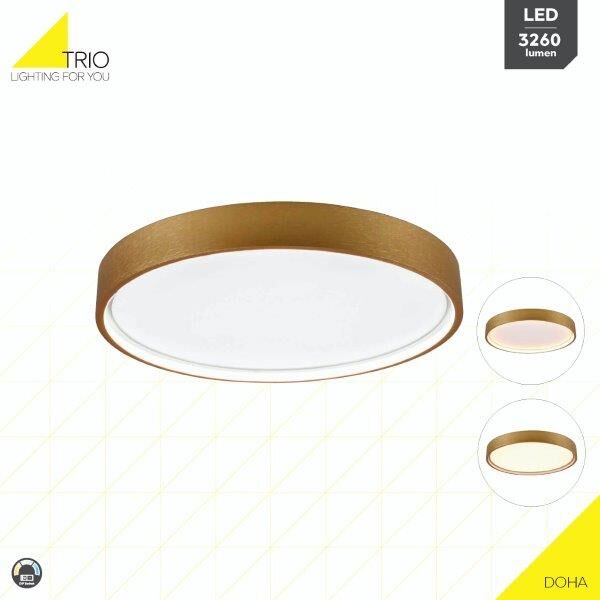 TRIO 641310208 DOHA stropní svítidloSMD LED D450mm 29W/3260lm 2300+3000+4000K mosaz