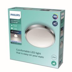 Philips Doris LED CL257 Stropné svítidlo do koupelny kruhové 17W/1700lm 313mm 4000K IP44 chrom