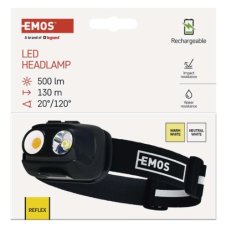 EMOS P3542 LED nabíjecí čelovka 500lm Li-pol USB-C IP44 černá