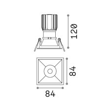 Ideal lux 192352 GAME SQUARE zápustné svietidlo 84x84 mm LED 11W 950/660lm 3000K biela, čierna, UGR