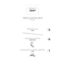 Lištové svietidlá SET 6x GU10 2 m biela Zuma Line Tore Track 3567