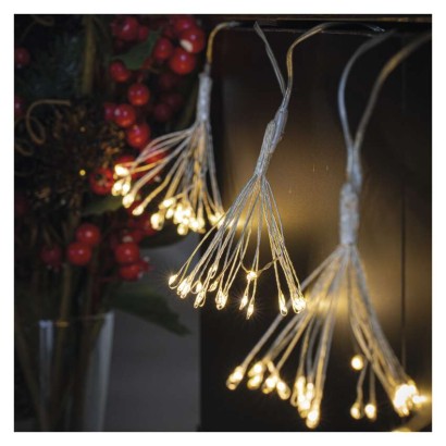 D3AW08 EMOS NANO vánoční řetěz ohňostroj, 150 LED, 2,35 m, transparentní drát, teplá bílá, časovač