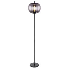 GLOBO 15345S BLACKY stojací lampa D300mm 1xE27 černá, kouřová