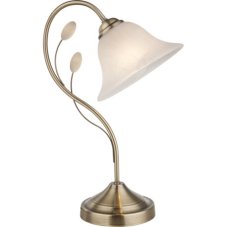 GLOBO 69007-1T POSADAS stolná lampa 1xE27 antická mosadz, alabastrová