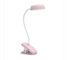 Philips 8719514396876 Donutclip dotyková štipcová lampička s lupou LED 3W/175lm 4000K USB  ružová stmievateľná