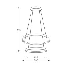LED závesné svietidlo 3200 lm 3000+4000+6000K zlaté Zuma Line BRENO 2023200-GD