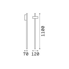 Ideal Lux 251257 HUB vonkajší stĺpik LED V1100mm 4,5W 390/240lm 3000K IP54 antracit
