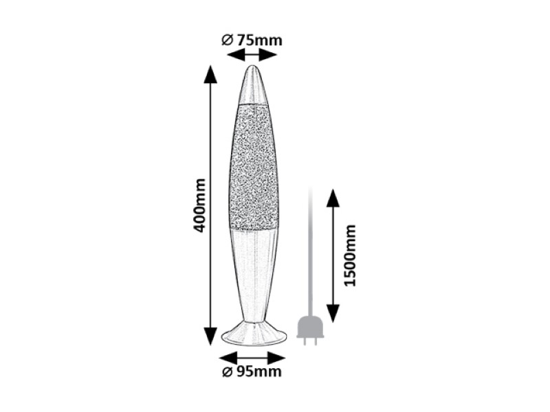 RABALUX 76113 Glitter2 lávová lampa D75mm LED 25W/29lm 3000K strieborná, zelená