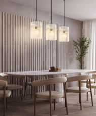 Závěsné svítidlo 3x E27 piesková IP20 GLOBO lighting GORLEY 15698-3HB