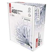 EMOS D3AC10 vánoční řetěz nano 450 LED 8m 6W studená bílá, barva drátu - zelená, časovač, adaptér