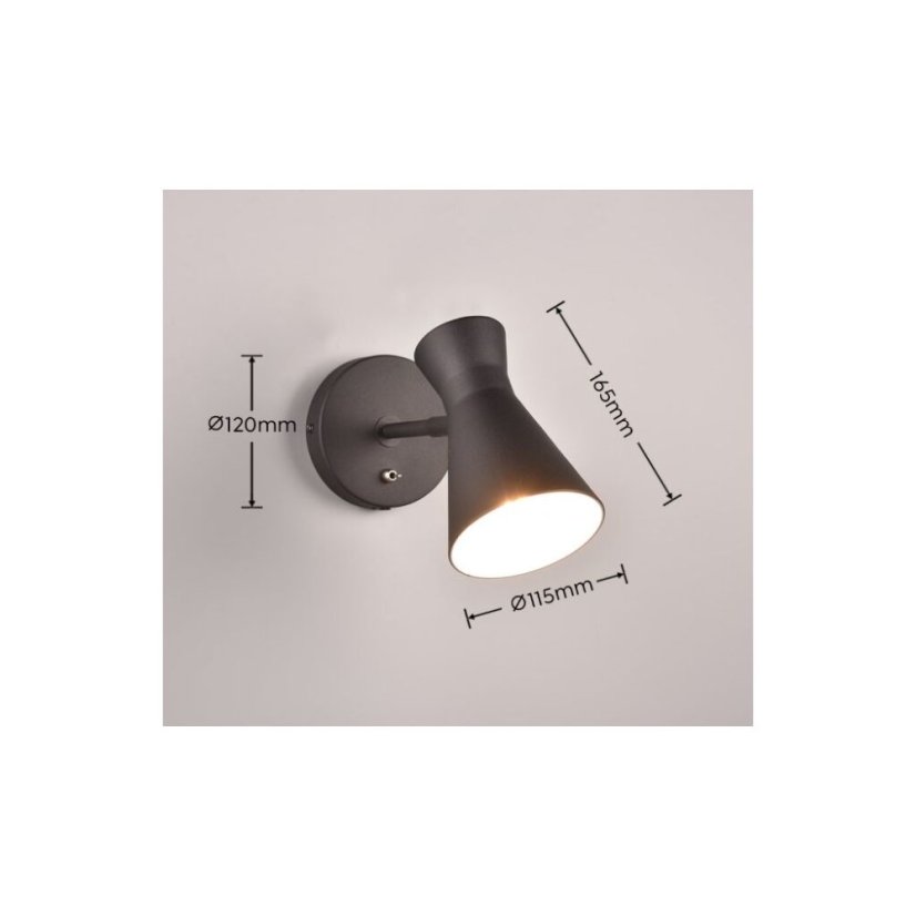 TRIO Reality R20781732 ENZO nástěnné svítidlo 1xE27 černá matná