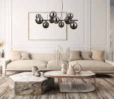 ITALUX PND-406007-10A-BCR Canello závěsné svítidlo 10xG9 černý chrom, kouřová