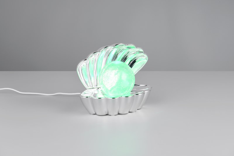 TRIO Reality R57731106 SHELLY dekoračná stolná lampička v140mm SMD LED 0,8W/15lm RGB chrómová