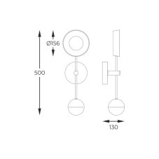 LED nástenné svietidlo 1300 lm 3000K čierno zlaté 3-krokové stmievanie Zuma Line LARA MB7170-2-3BGT