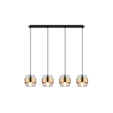 GLOBO 15560-4H MILLEY závesné svietidlo 4xE27 čierna matná, mosadz