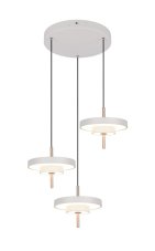 TRIO 340230376 KEATON závěsné svítidlo D450mm SMD LED 3x10W/1200lm 2300+3000+4000K světle šedá, switchdimmer